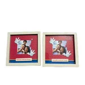 Disney Smiling From Ear to Ear Red and Cream Picture Frame Bundle Lot Parks